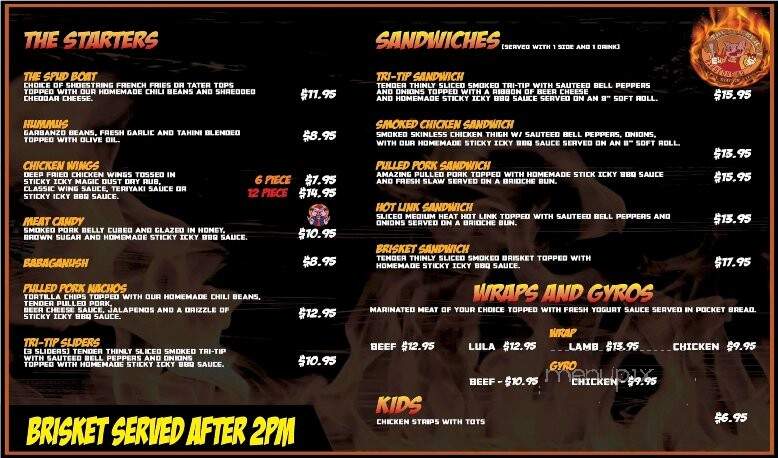 The Sticky Icky Barbeque Co. - Sanger, CA menu_pic