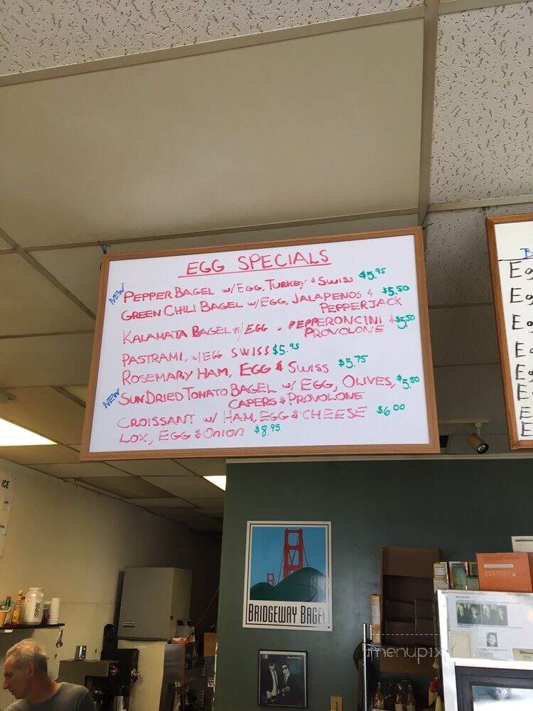 Bridgeway Bagel - Sausalito, CA menu_pic