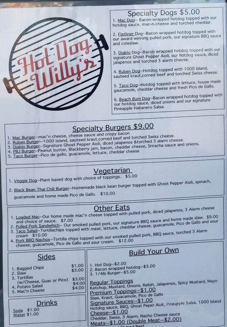 Hot Dog Willy's - Parkersburg, WV menu_pic