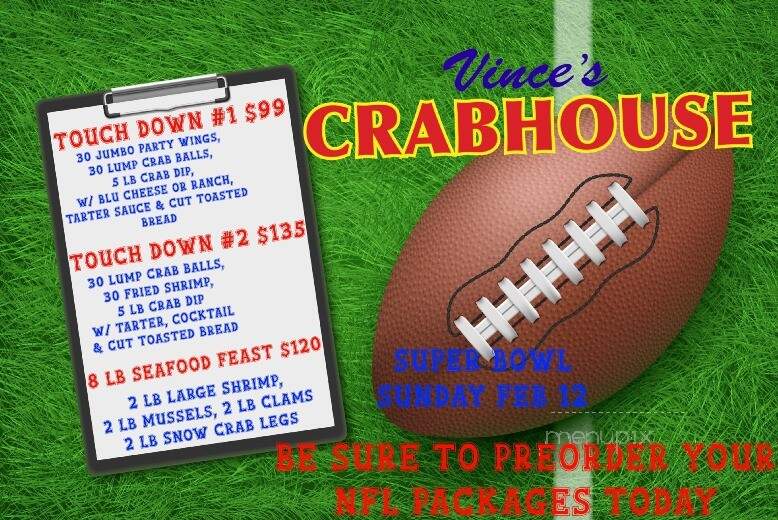 Vinces Crab House & Restaurant - Fallston, MD menu_pic