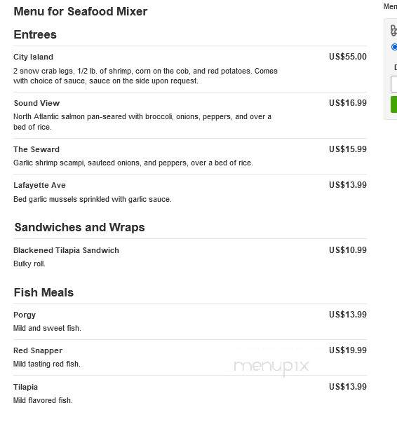 Seafood Mixer - Bronx, NY menu_pic