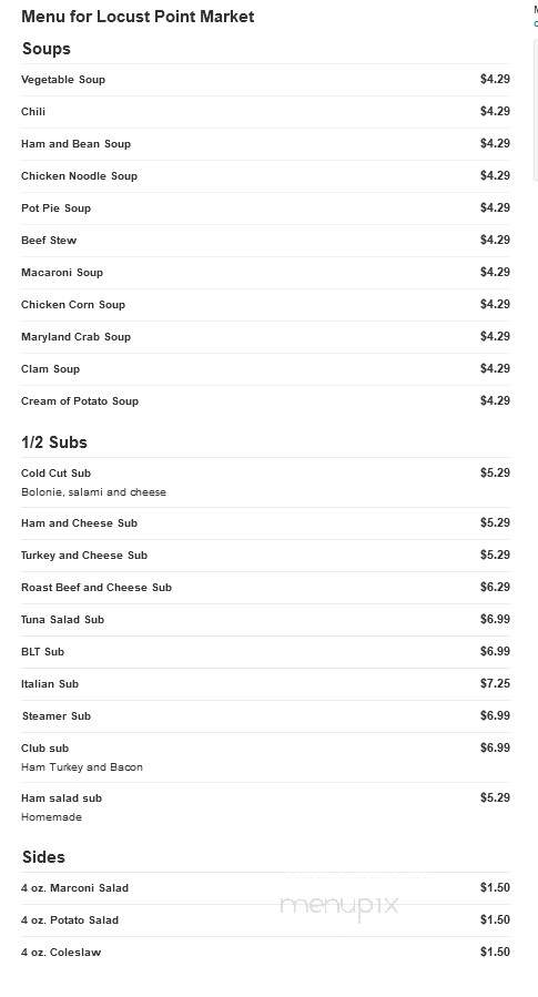 Locust Point Market - Hagerstown, MD menu_pic