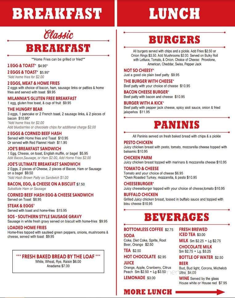 Diana's Morning Brew - Tilton, NH menu_pic