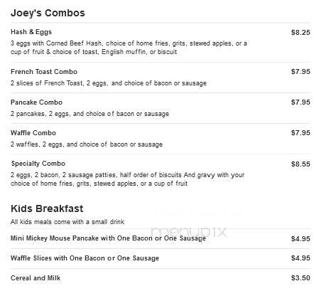 Joey's Cafe - Port St Lucie, FL menu_pic