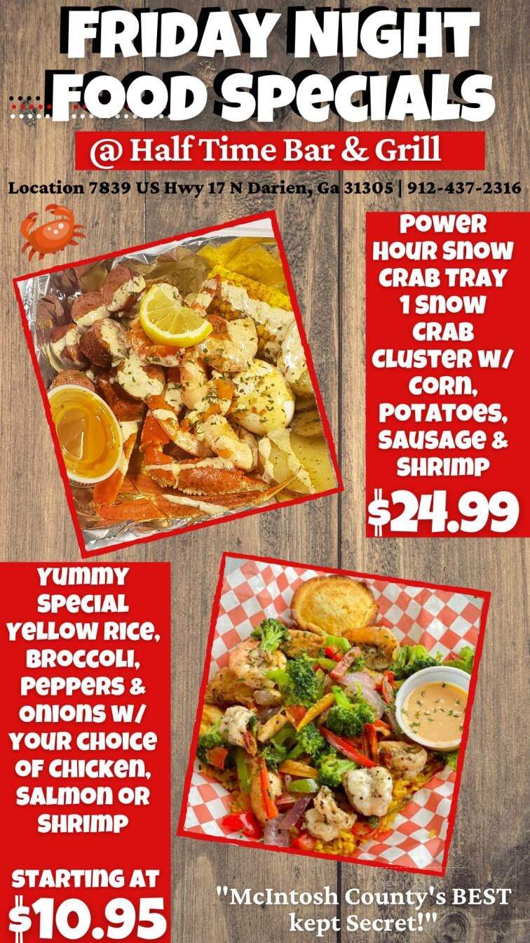 Half Time Sports Bar & Grill - Darien, GA menu_pic