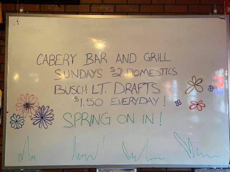 Cabery Bar & Grill - Cabery, IL menu_pic
