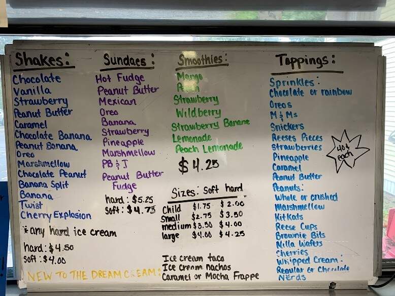 Dream Cream Cafe - Elkland, PA menu_pic