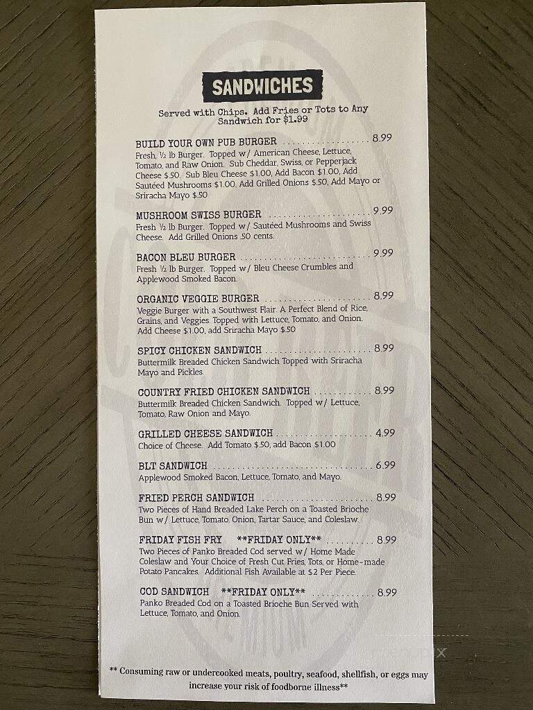 The Rustic Pub - Delavan, WI menu_pic