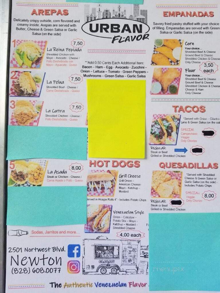 Urban Flavor - Newton, NC menu_pic