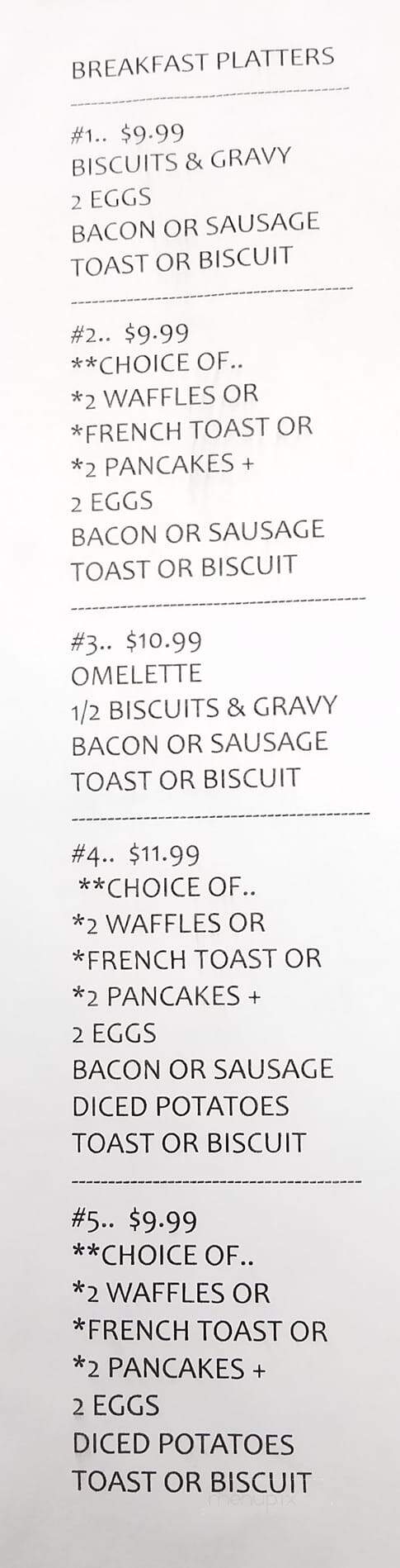 Mom's Diner - Oakland City, IN menu_pic
