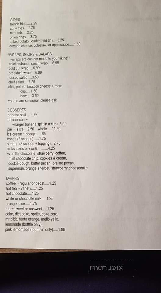 Mom's Diner - Oakland City, IN menu_pic