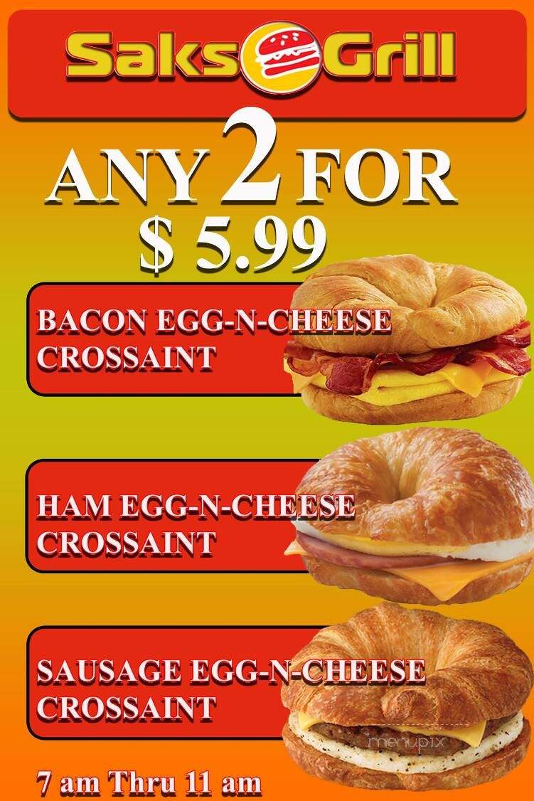 Saks Grill - Boone, NC menu_pic