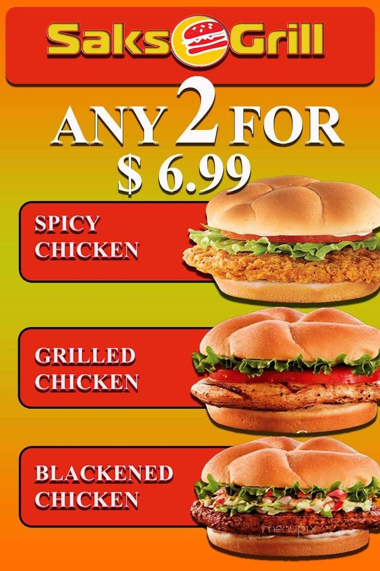 Saks Grill - Boone, NC menu_pic