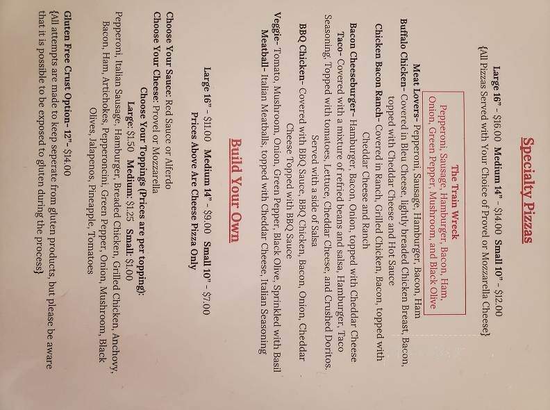 Trax Pizza Company - Winfield, MO menu_pic