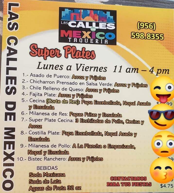 Las Calles De Mexico - Mission, TX menu_pic