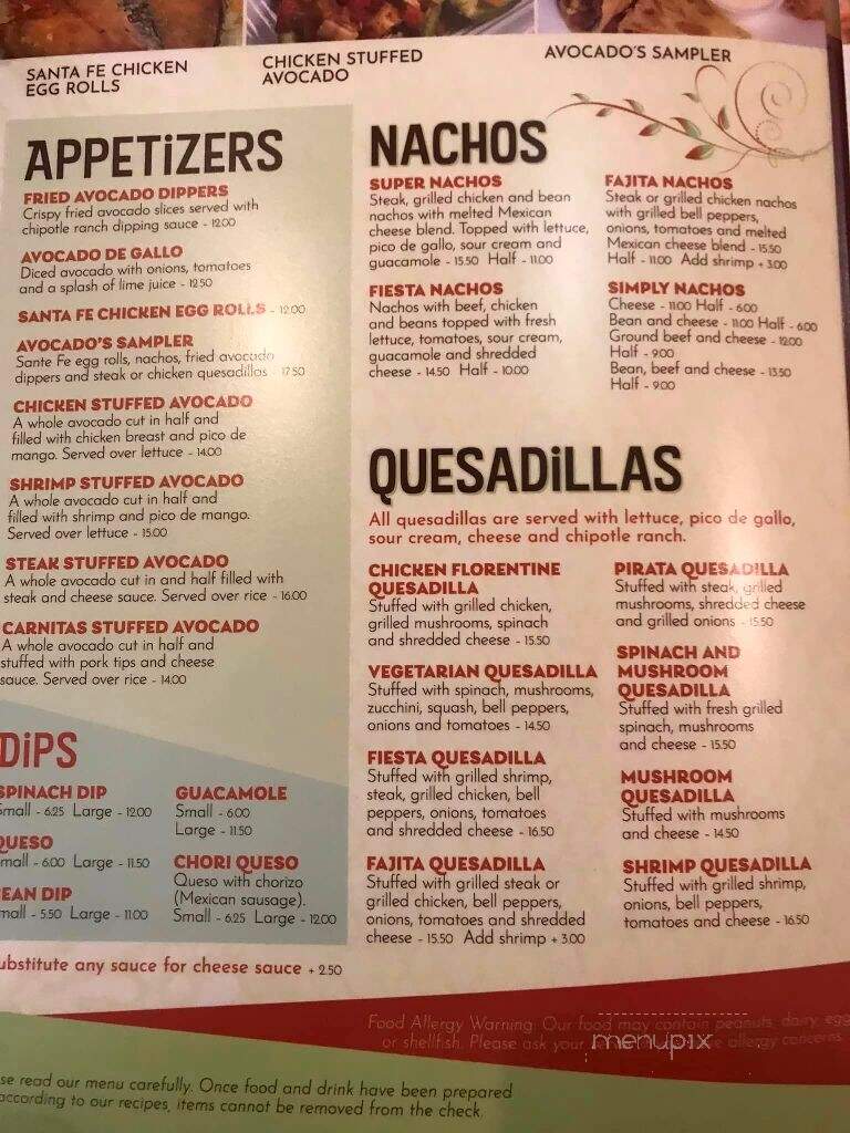 Avocado's - Monticello, AR menu_pic