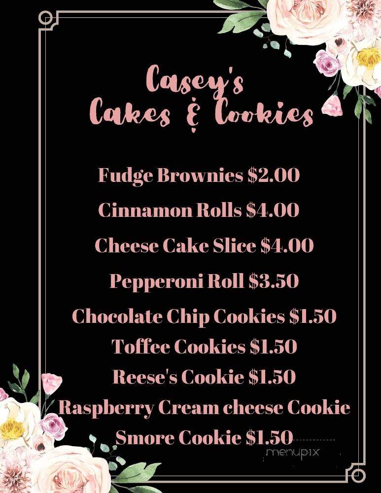 Casey's Cakes & Cookies - Charleston, WV menu_pic