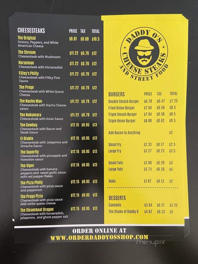 Daddy O's - Villa Ridge, MO menu_pic
