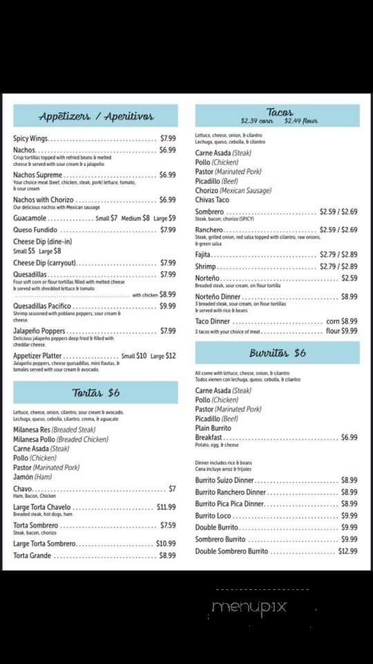 El Rio Authentic Mexican Restaurant - Momence, IL menu_pic