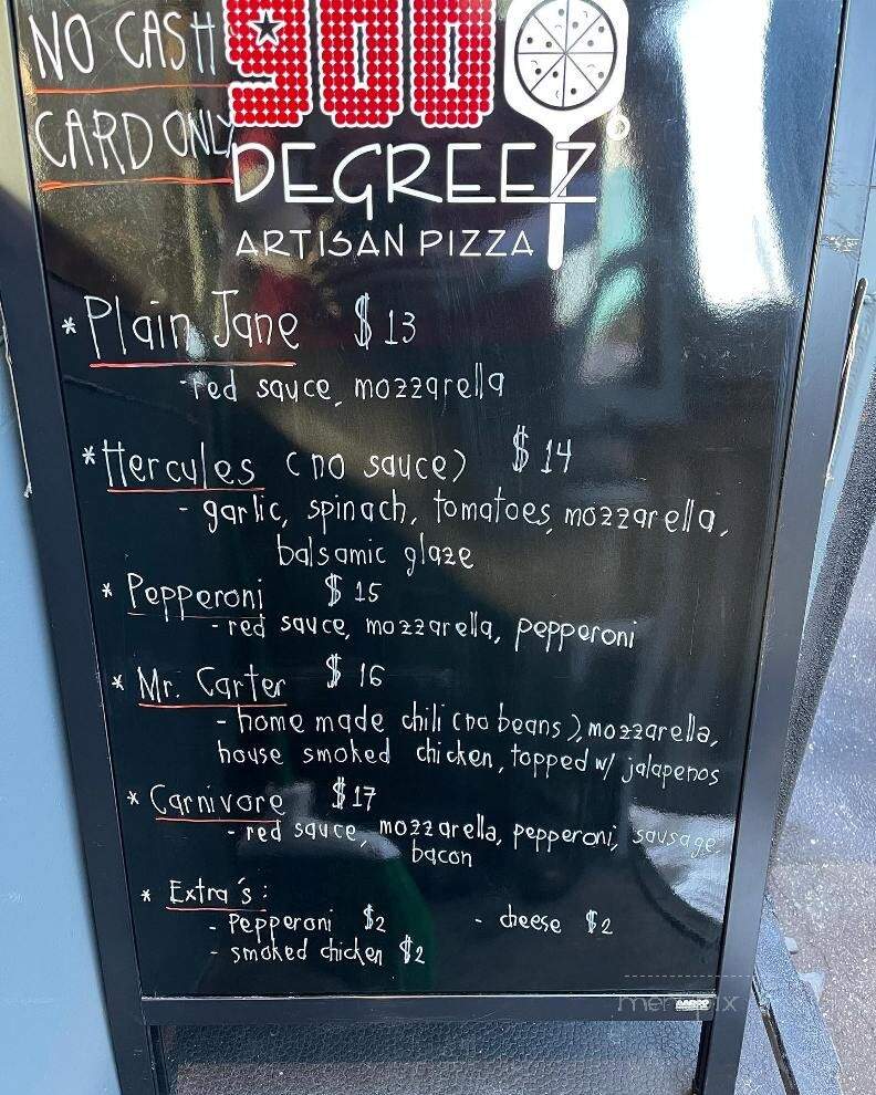900 Degreez Artisan Pizza - Asheville, NC menu_pic