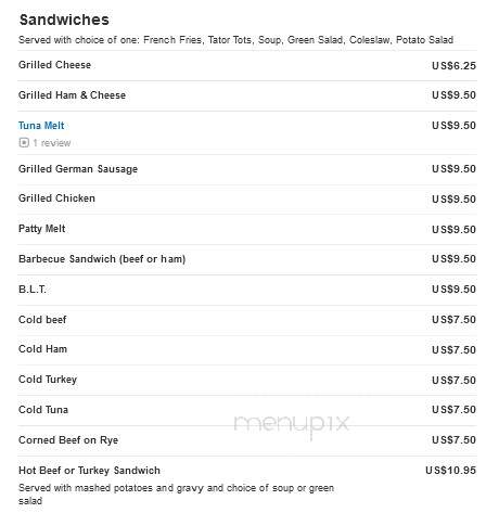 Fort Hill Restaurant - Willamina, OR menu_pic