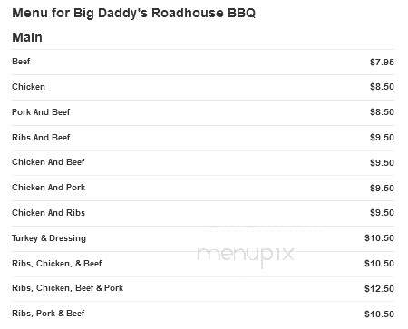 Big Daddy's - Huntington, IN menu_pic