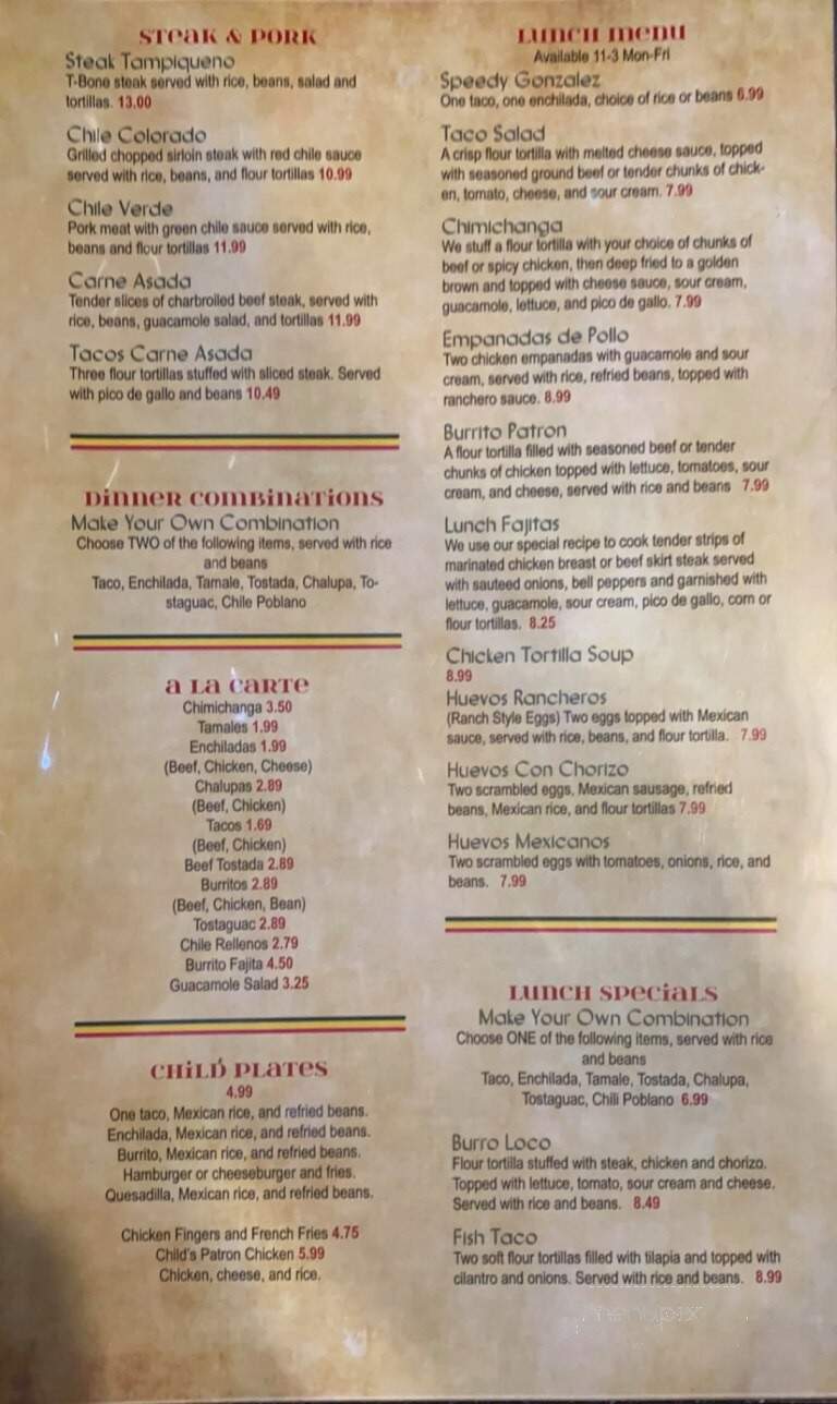 Patron - Conway, AR menu_pic