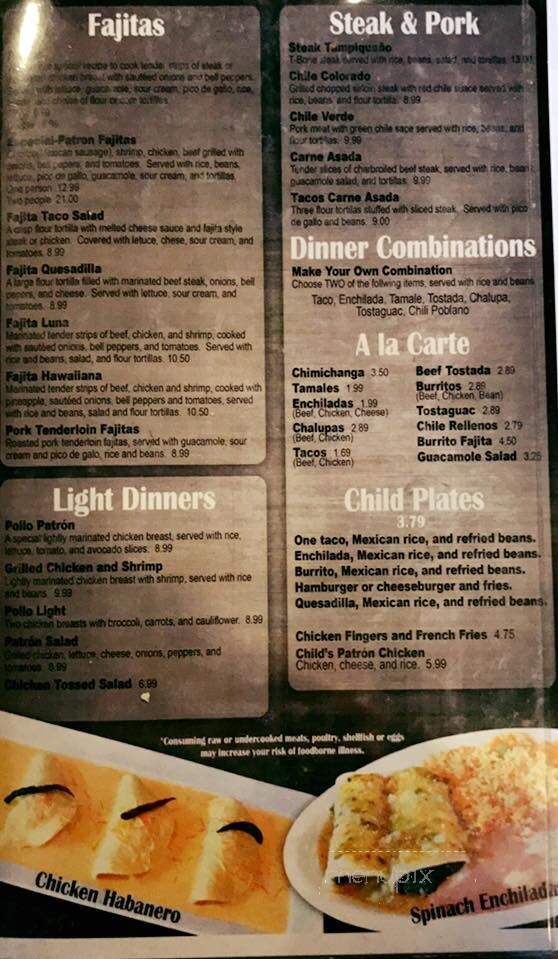 Patron - Conway, AR menu_pic