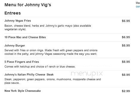 Johnny Vigs - Peoria, IL menu_pic