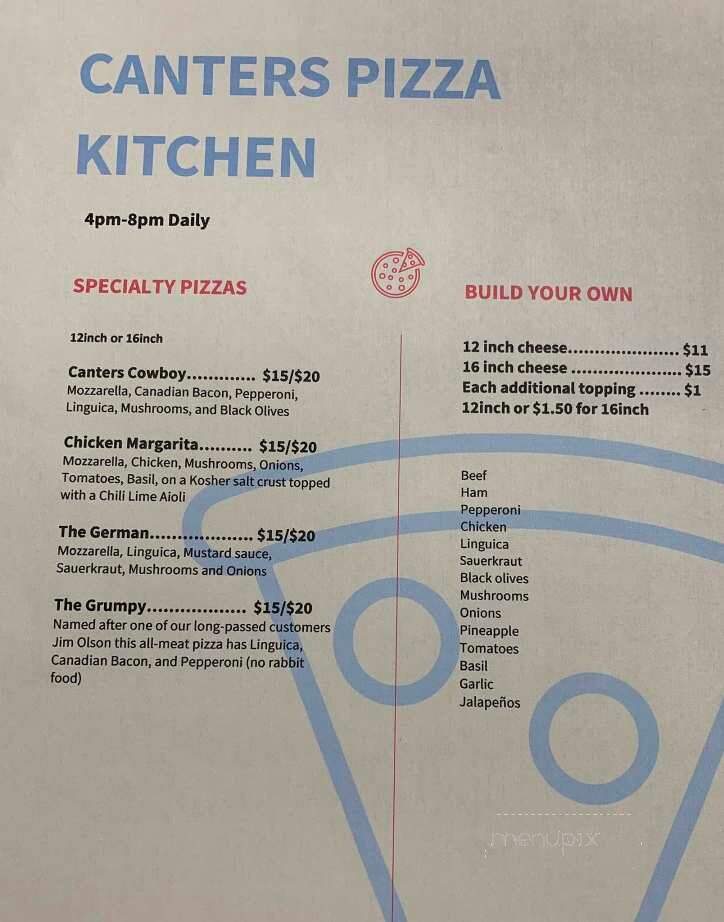 Canters - Lewiston, ID menu_pic