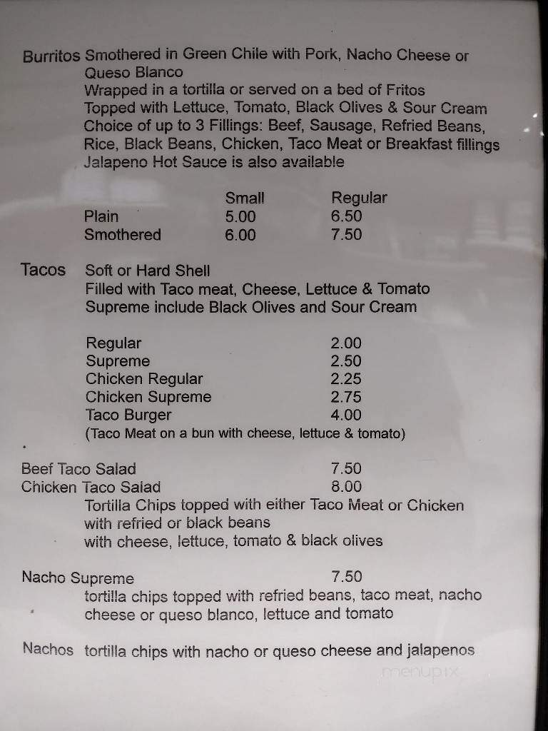 Hill Top Diner - Lackland Afb, TX menu_pic