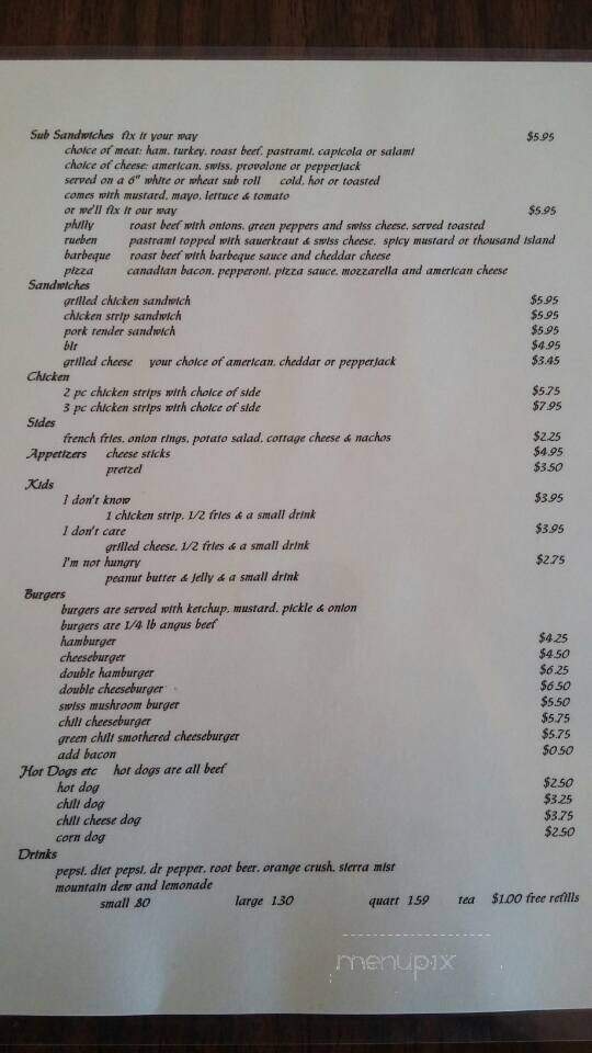 Hill Top Diner - Lackland Afb, TX menu_pic