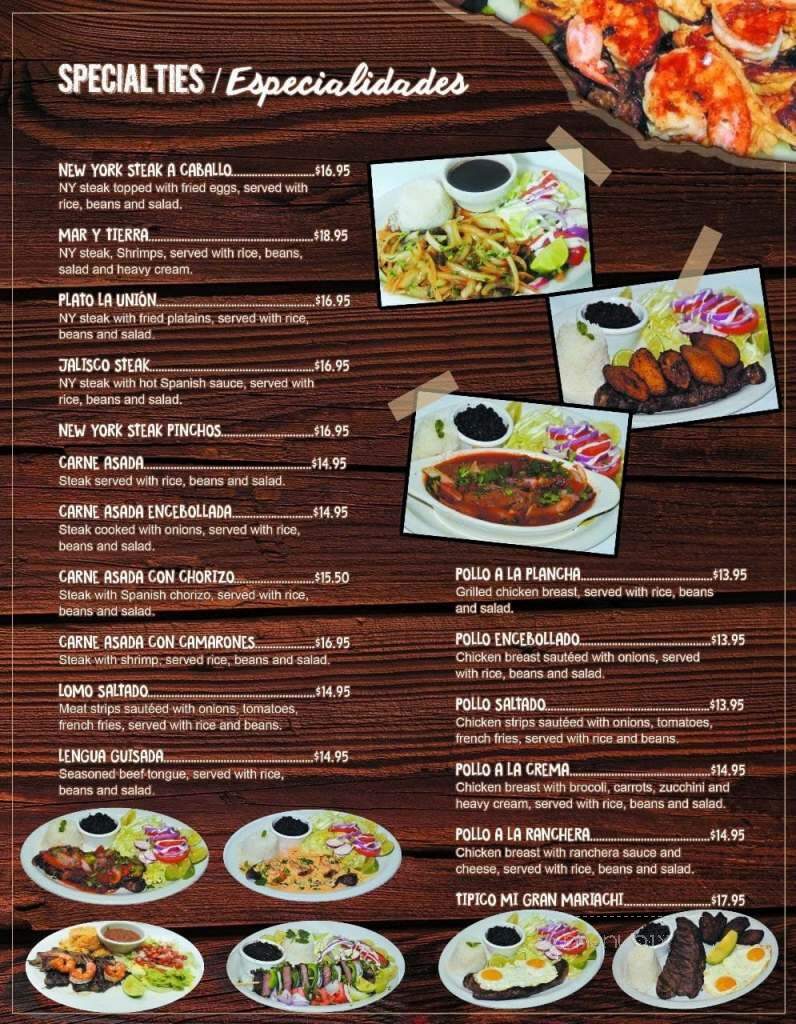 Mi Gran Mariachi - Glenn Dale, MD menu_pic
