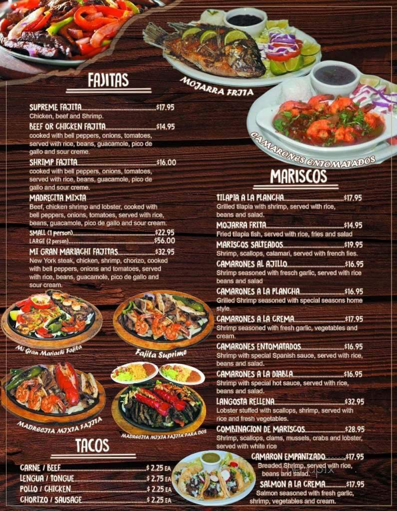 Mi Gran Mariachi - Glenn Dale, MD menu_pic