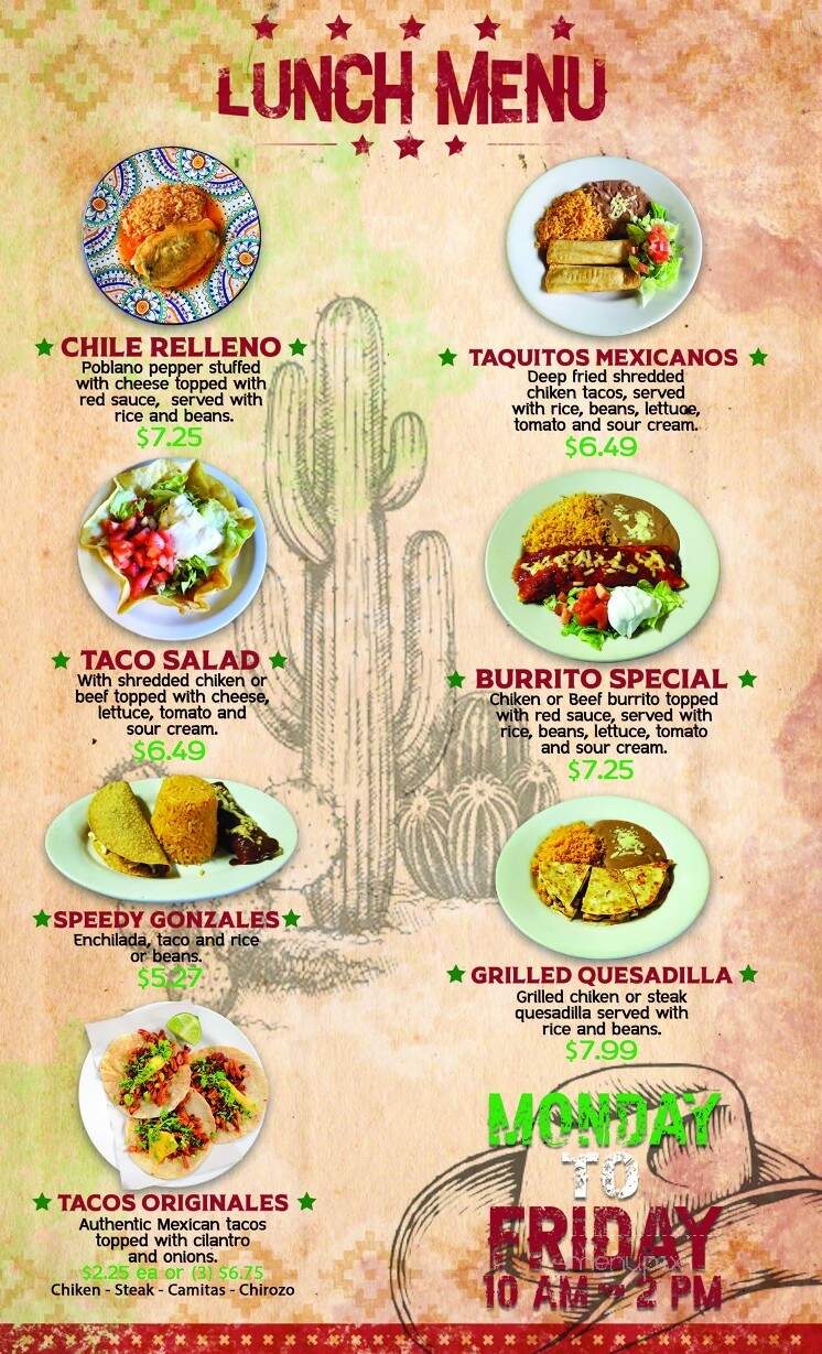 Acapulco Grill - Carthage, TN menu_pic
