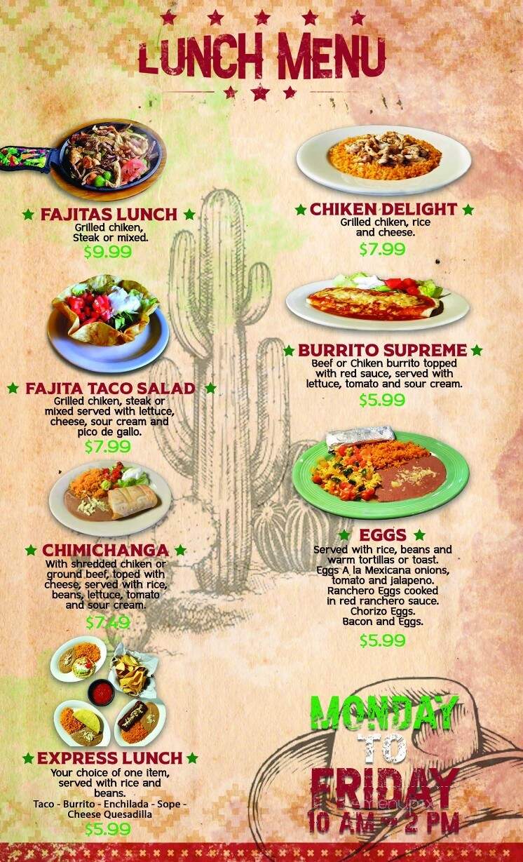Acapulco Grill - Carthage, TN menu_pic