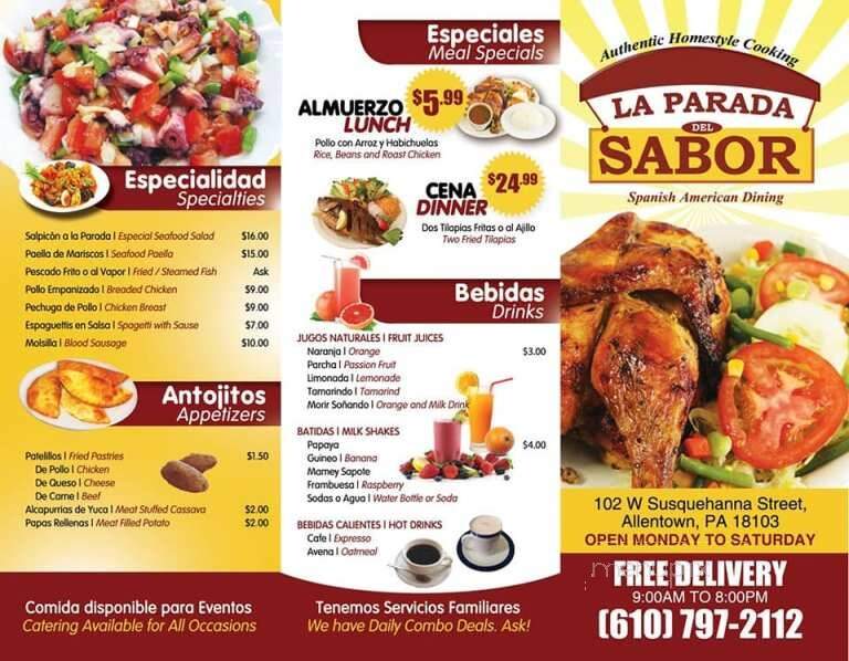La Parada Del Sabor - Allentown, PA menu_pic
