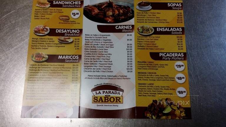 La Parada Del Sabor - Allentown, PA menu_pic