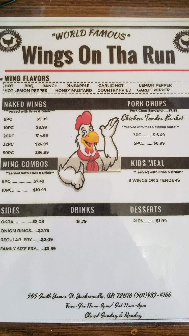 Wings On Tha Run - Jacksonville, AR menu_pic