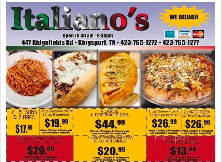 Italiano's - Kingsport, TN menu_pic
