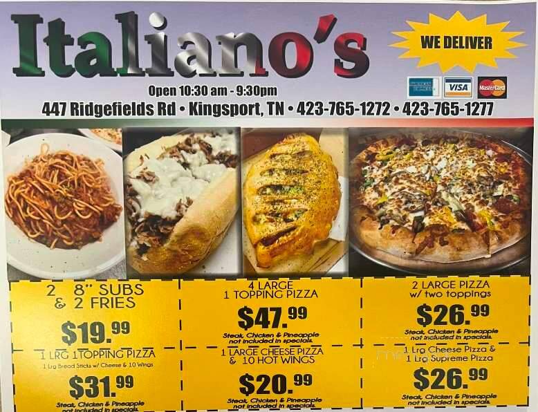 Italiano's - Kingsport, TN menu_pic