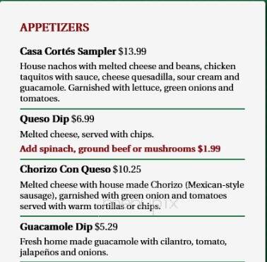 Casa Cortes Mexican Restaurant - Dacono, CO menu_pic