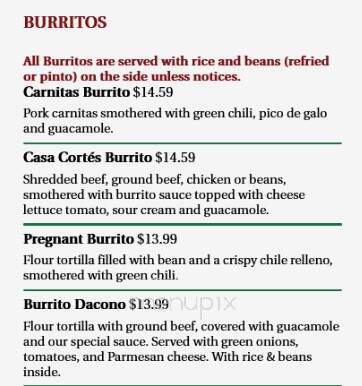 Casa Cortes Mexican Restaurant - Dacono, CO menu_pic