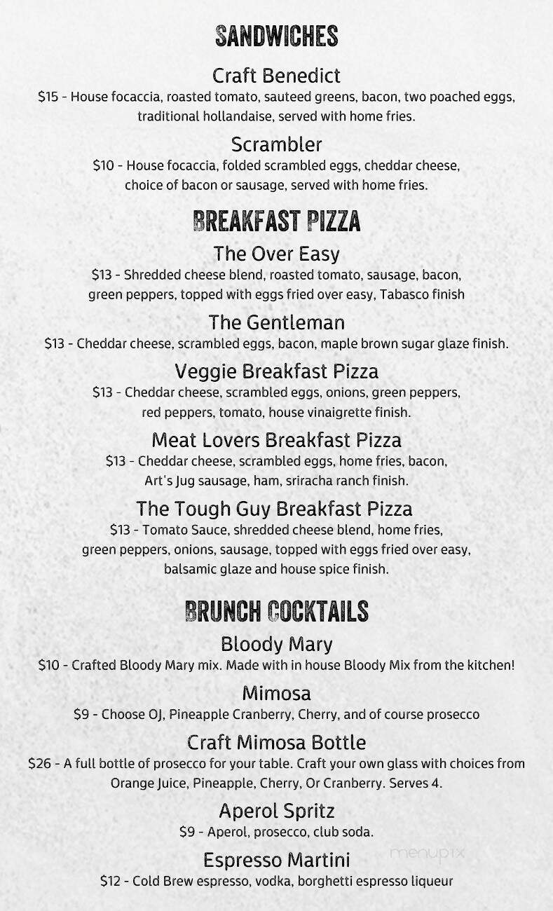Craft 836 Canteen - Watertown, NY menu_pic