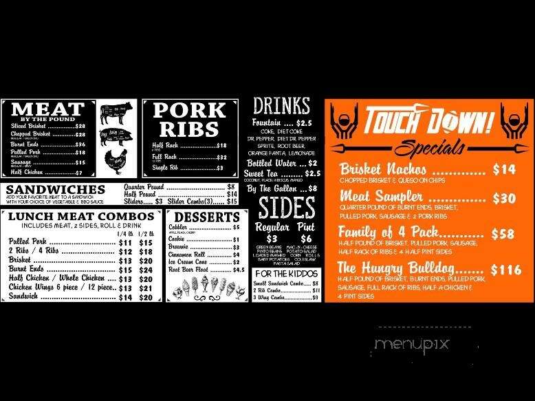 Touch Down Barbeque - Artesia, NM menu_pic