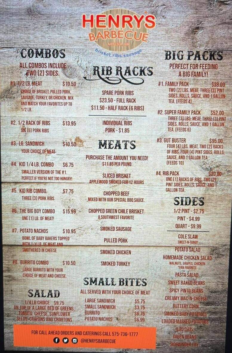 Touch Down Barbeque - Artesia, NM menu_pic