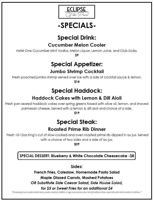 Eclipse Of the Pearl - Rockland, ME menu_pic