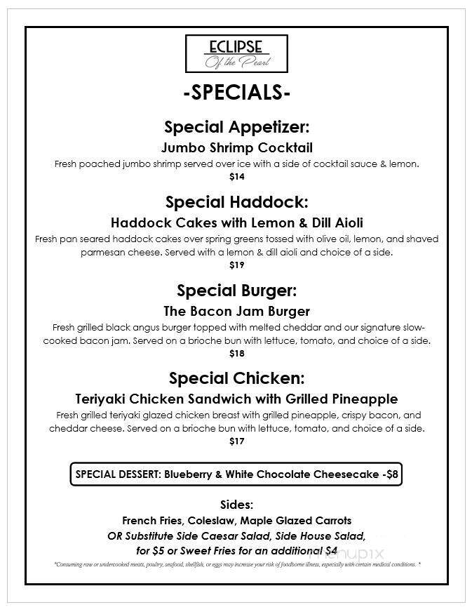 Eclipse Of the Pearl - Rockland, ME menu_pic