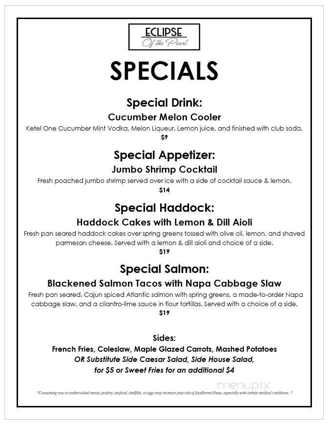 Eclipse Of the Pearl - Rockland, ME menu_pic
