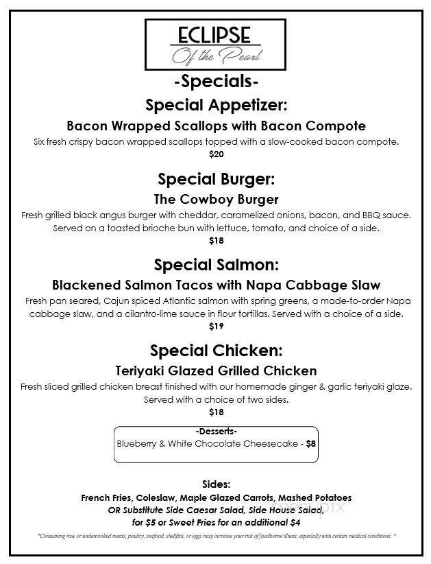 Eclipse Of the Pearl - Rockland, ME menu_pic
